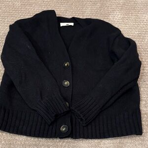 Boxy black button up cardigan